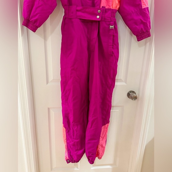 Inside Edge Women’s Vintage One Piece Snow Ski Suit Magenta Pink Orange sz Med - Picture 9 of 16
